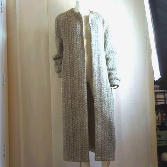 Coat Wool Gray Tapestries Ireland Limited Wool Coat Large - Picture 2 of 10